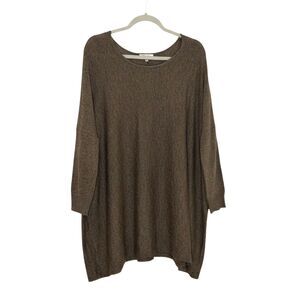Miracle USA Sweater Tunic Pullover Dolman Sleeve Brown M L bv